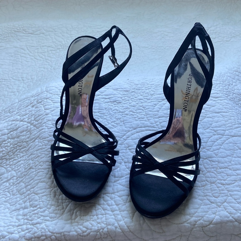Almost New Black High Heel Shoes size 7